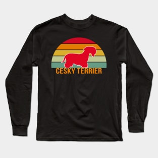 Cesky Terrier Vintage Silhouette Long Sleeve T-Shirt